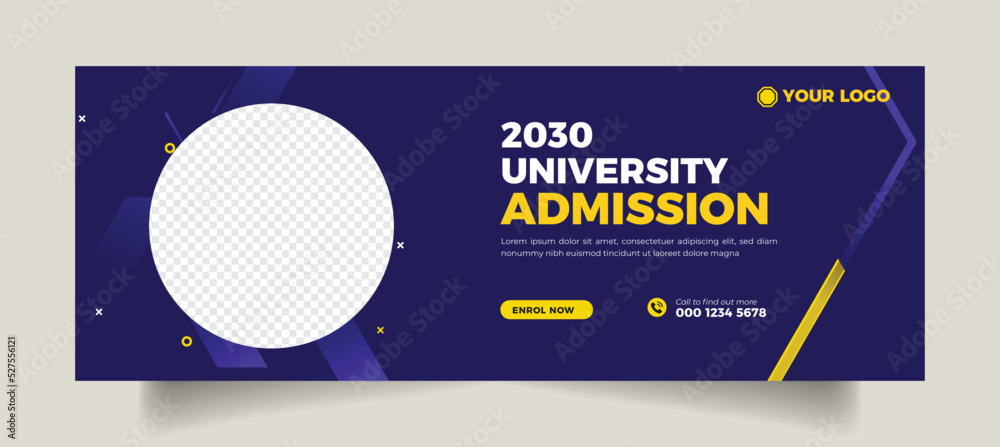 School Admission web banner template design and Facebook cover page ...