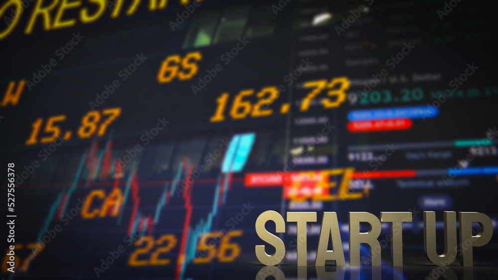 The gold start up for business concept 3d rendering