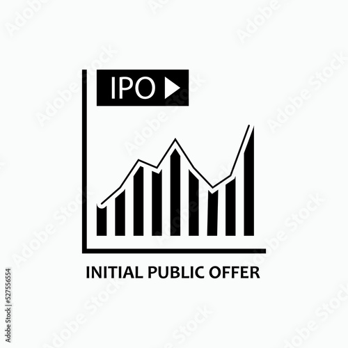 IPO Icon. Initial Public Offer. Trading, Stock Exchange Element Symbol - Vector.   