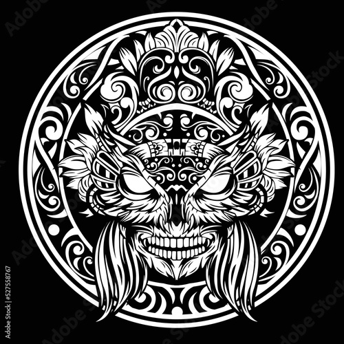 owl mask shaman illustration vector