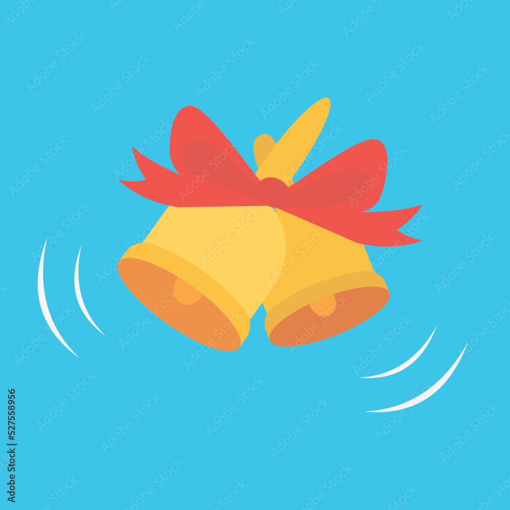 Obraz premium Two bells on a bow, illustration