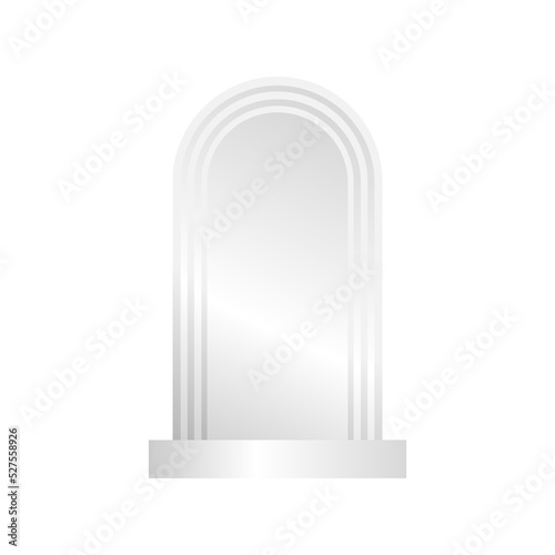 A simple podium stands 3D vector with a white shape. Background or frame is a different step. The podium can be put text or products on the podium.