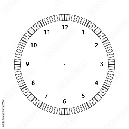 Watch in classic design with blank dial. Analog watch face for simple clock, vector illustration.