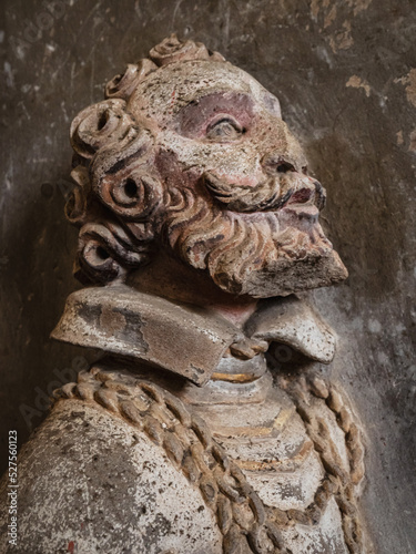 Marmoutier Abbey  Alsace. Details of medieval interior. Exterior view.