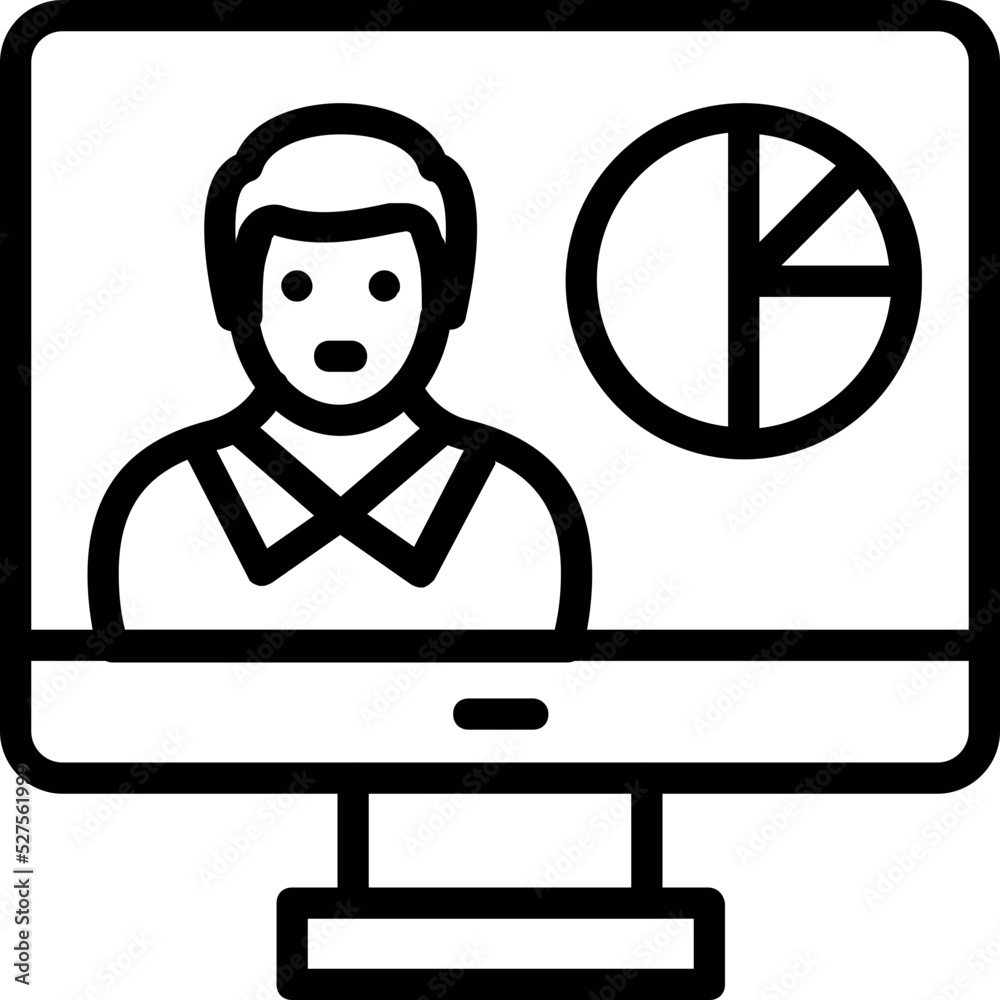 Online Presentation Vector Icon Online Presentation Vector Icon