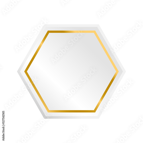 simple 3D triangle white and gold shape board or frame vector on a white background can be put text or product on frame