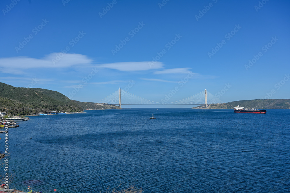 Istanbul Turkey. April 08 2022. Black sea and marmara sea connection ships transport Russia Ukraine Turkey Africa sea way. Grain road. Istanbul Turkey. April 08 2022. Black sea and marmara sea connection ships transport Russia Ukraine Turkey Africa sea way. Grain road.