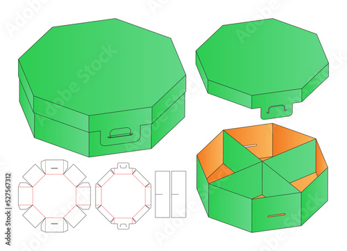 Box packaging die cut template design. 3d mock-up