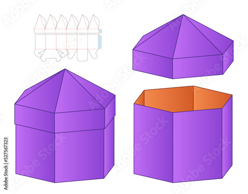 Box packaging die cut template design. 3d mock-up
