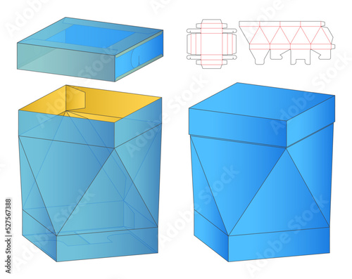 Box packaging die cut template design. 3d mock-up