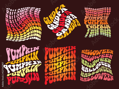 Typography word warp wavy design for t shirt