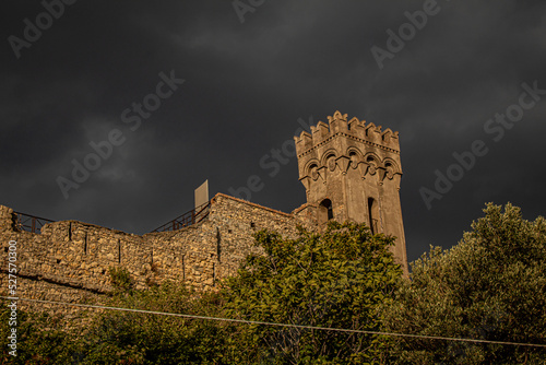 Catanzaro, Italy, city castle at night