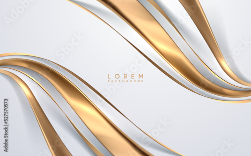 Abstract white and gold lines background