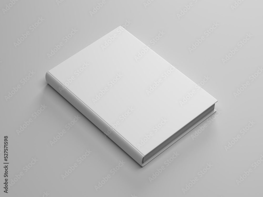White Book Mockup with blank textured hard cover. 3d rendering White Book Mockup with blank textured hard cover. 3d rendering