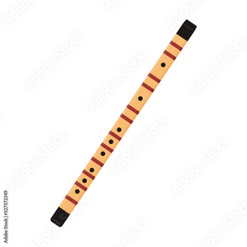 Traditional Chinese Instrument Flute - Dizi Isolated - Vector icon. photo
