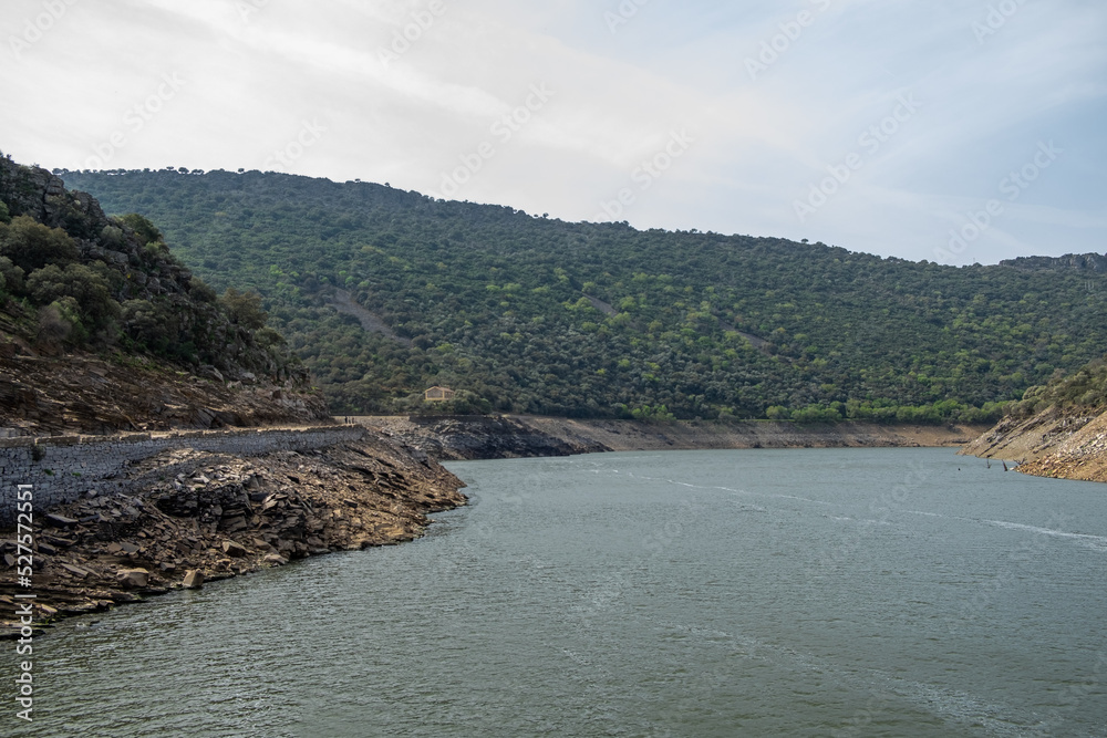 Fototapeta premium The Tagus River as it passes through the Monfrague National Park in Extremadura, Spain.