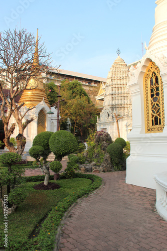 mausoleum at a buddhist temple (wat ratchabophit) in bangkok (thailand) photo