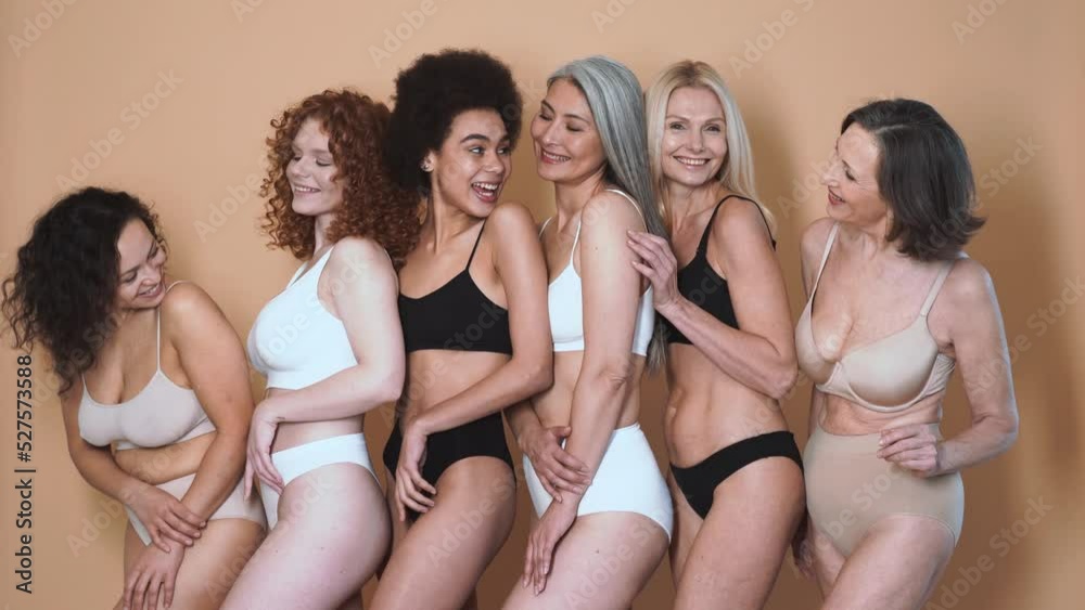 beauty image of a group of women with different age, skin and body