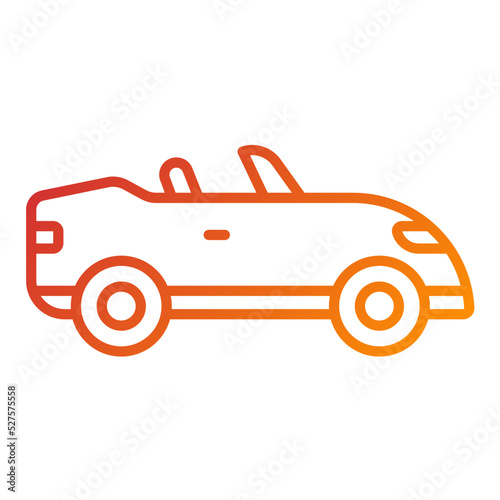 Convertible Car Icon Style