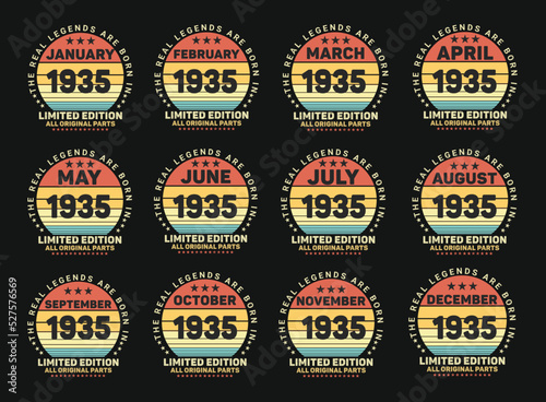 The Real Legends Are Born In 1935 Birthday Quotes Bundle, Birthday gifts for women or men, Vintage birthday shirts for wives or husbands, anniversary T-shirts for sisters or brother