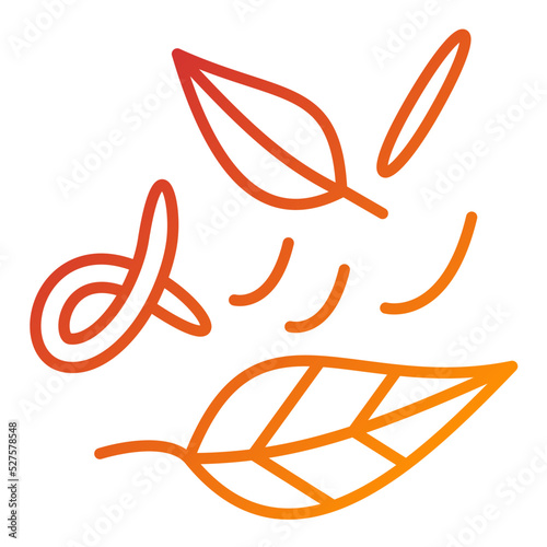 Leaf Fluttering in Wind Icon Style