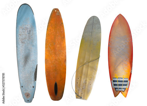 Photography Vintage surfboard isolated for object, retro styles