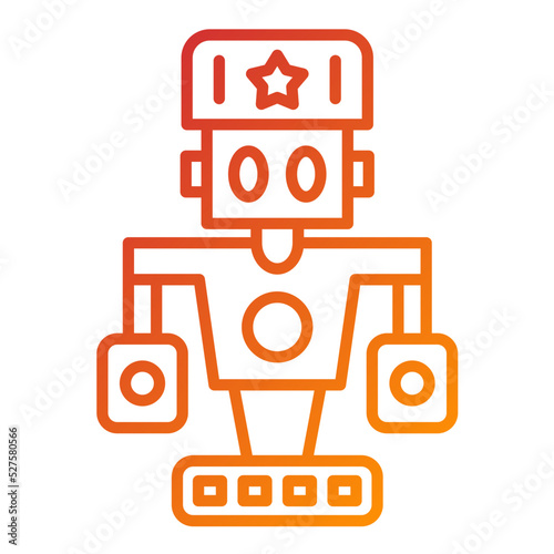 Military Robot Icon Style