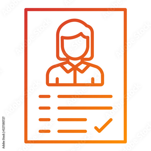 Job Candidate Female Icon Style