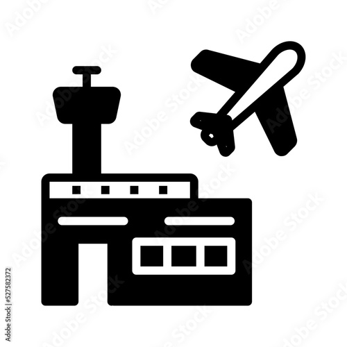 Black solid icon for Airport