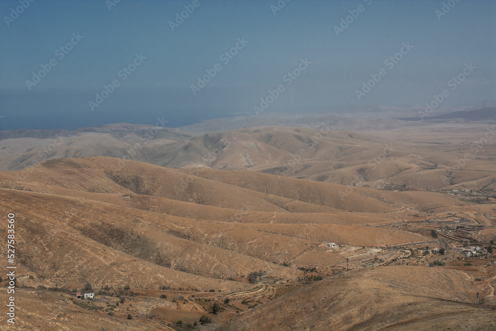  vulcanic landscape of Fuerteventura Island, Canary Island, Spain, Europe.