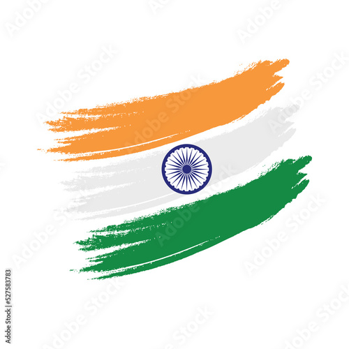 Indian flag color orange white green independence freedom concept brush stroke republic day background wallpaper backdrop 