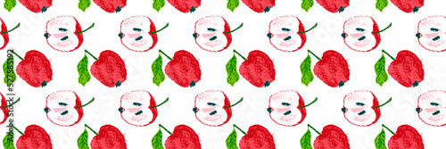 Multicolor apple background. Vector apples seamless pattern with fruit hand drawn pencil illustration for vegan banner, juice, baby food packaging, jam label design. Color fruits backdrop. Cider badge