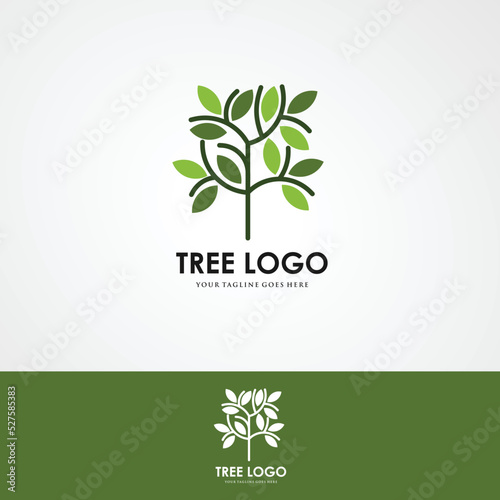 creative logo design of tree life, tree icon, green garden elements design