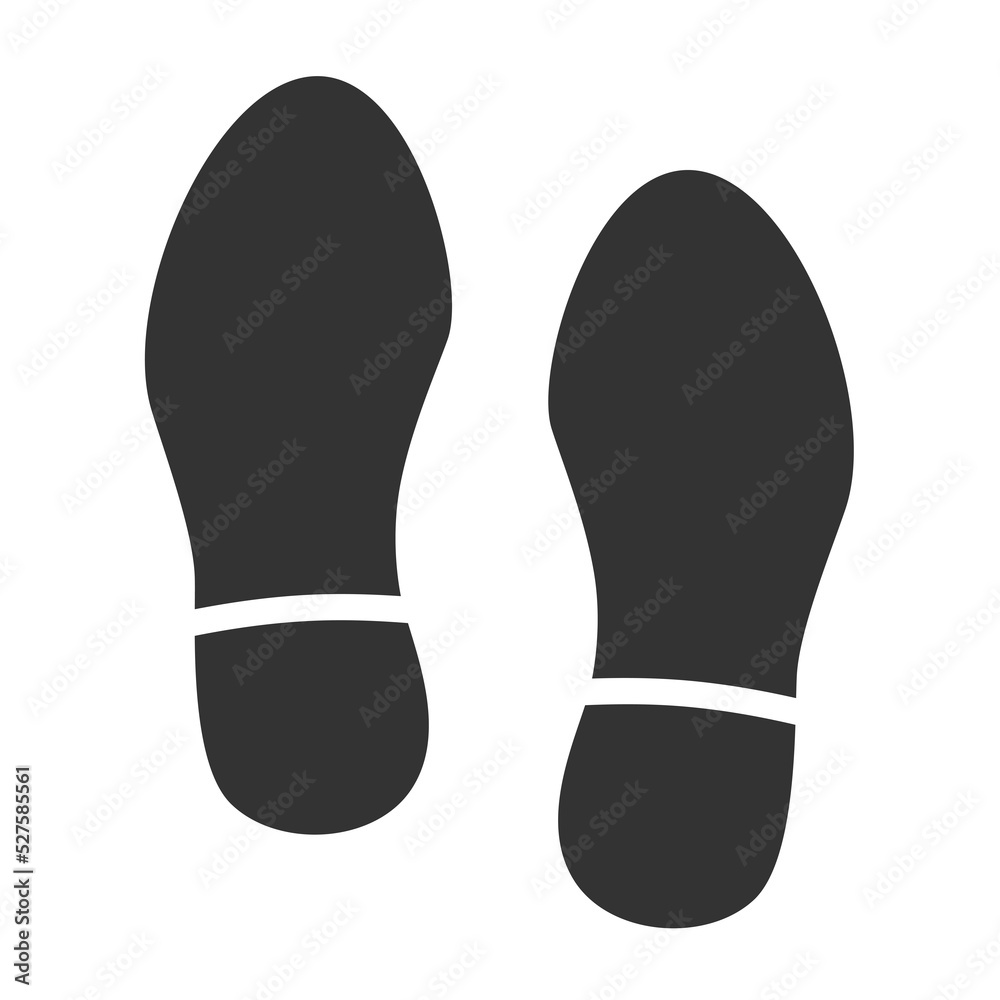 Footprint. Shoe print. Black footprint. Footprint. Shoe print. Black footprint.