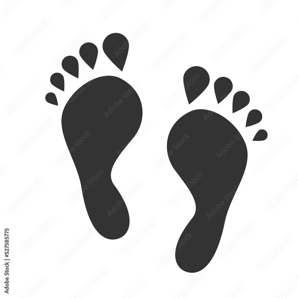 Footprint. Barefoot print. Black footprint. Footprint. Barefoot print. Black footprint.