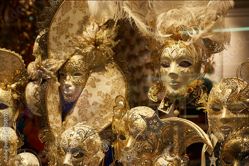 Beautiful carnivals Venetian mask faces photo