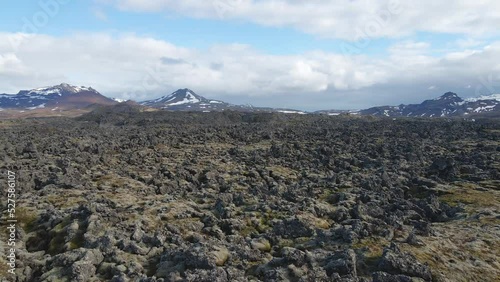 Drone view of Iceland volcanic landscape in 4K