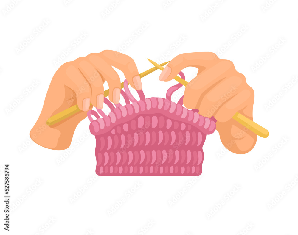 Hand knitting handmade craft product illustration vector