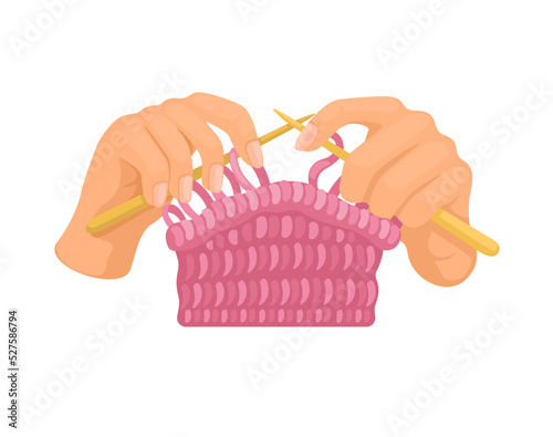 Hand knitting handmade craft product illustration vector