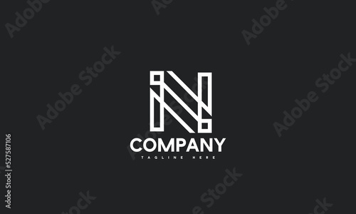 minimal letter N logo template