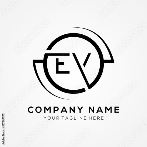 Free Download letter EV Logo Design Vector Template. Initial Black Letter Design EV Vector Illustration With White Background. - GFXLoad
