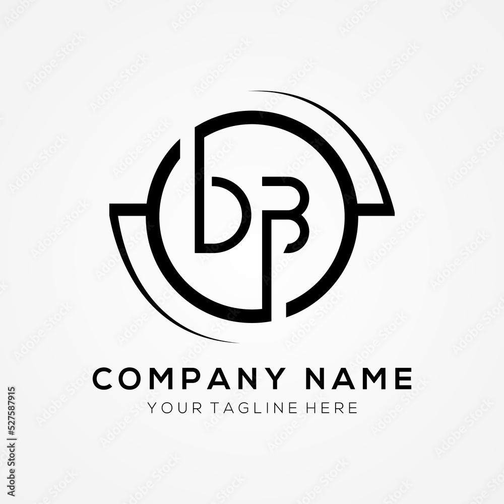 letter DB Logo Design Vector Template. Initial Black Letter Design DB Vector Illustration With White Background. letter DB Logo Design Vector Template. Initial Black Letter Design DB Vector Illustration With White Background.
