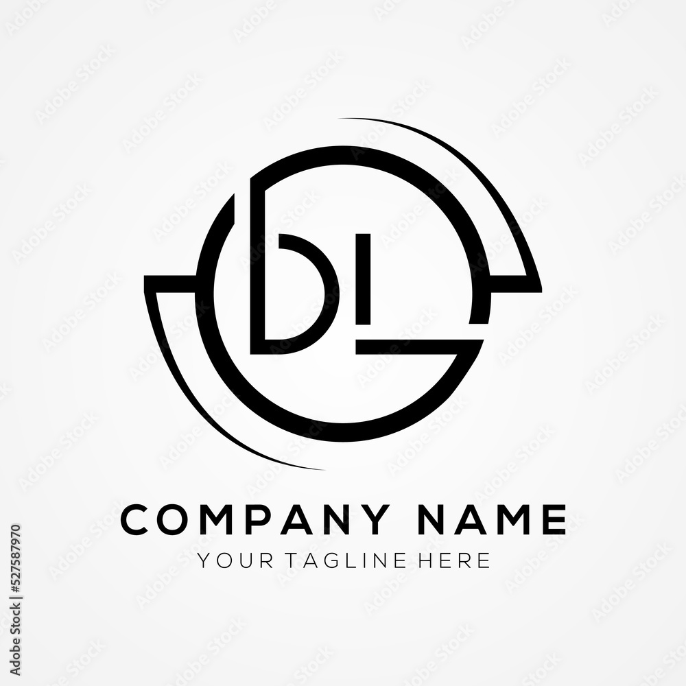 letter DL Logo Design Vector Template. Initial Black Letter Design DL Vector Illustration With White Background. letter DL Logo Design Vector Template. Initial Black Letter Design DL Vector Illustration With White Background.