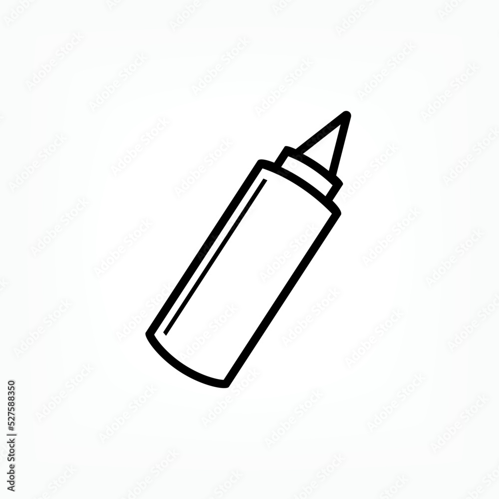 Mustard Sauce Bottle Icon. Complement Meals Symbol - Vector. Mustard Sauce Bottle Icon. Complement Meals Symbol - Vector.