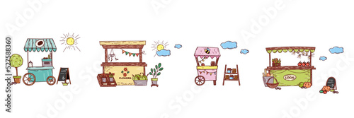 Street counters. Hand drawn cute vector set