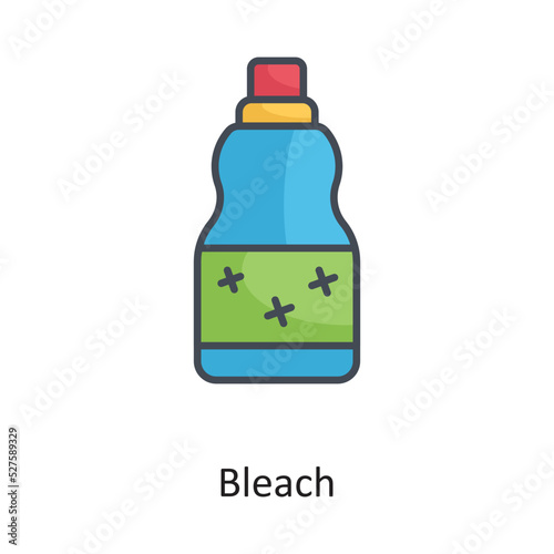 Bleach Filled Outline Vector Icon Design illustration on White background. EPS 10 File