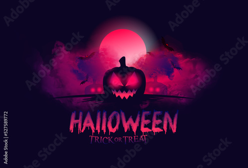 Fotografia, Obraz Happy Halloween banner or party invitation background