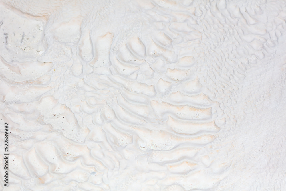 White volcanic limestone rock as background.