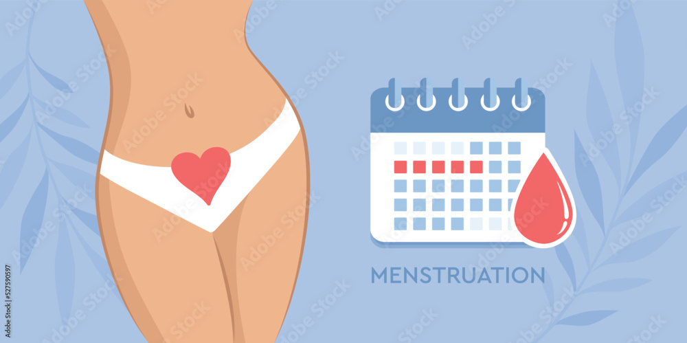 female body menstruation hygiene calendar woman illustration - obrazy, fototapety, plakaty 