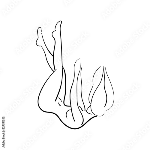 a woman is falling fast from top to bottom and her hair is limp